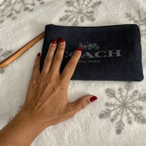 Large Coach wristlet, demin used once